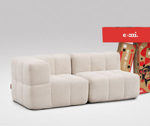 EEAZI modulares Sofa 1 Eckelement, 1 Mittelelement in Kombination, in Beige