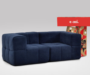 EEAZI modulares Sofa 2 Eckelementelem in Kombination, in blauer Farbe