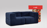 EEAZI modulares Sofa 2 Eckelementelem in Kombination, in blauer Farbe