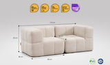 2 teiliges EEAZI modulares Sofa – 2 Eckelementelemmel, in beiger Farbe