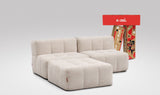 EEAZI modulares Sofa 2 Mittelelemente, 1 Hocker in Kombination, in Beige