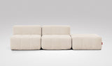 EEAZI modulares Sofa - 2 Mittelelemente, 1 Hocker - beige