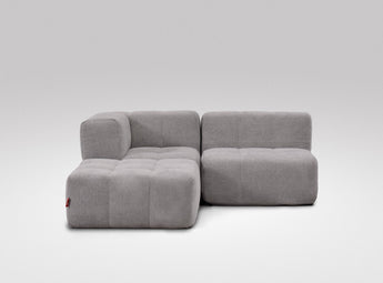 EEAZI modulares Sofa - 1 Eckelement, 1 Mittelelement, 1 Hocker - grau