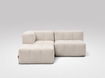 EEAZI modulares Sofa - 1 Eckelement, 1 Mittelelement, 1 Hocker - beige