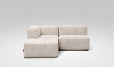 EEAZI modulares Sofa - 1 Eckelement, 1 Mittelelement, 1 Hocker - beige