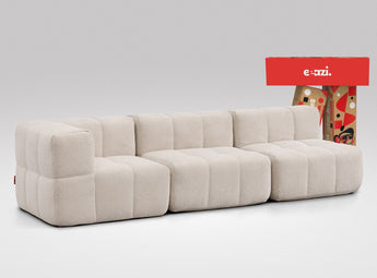 EEAZI modulares Sofa 1 Eckelement, 2 Mittelelemente in Kombination, in Beige
