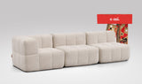 EEAZI modulares Sofa 1 Eckelement, 2 Mittelelemente in Kombination, in Beige