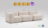 3-teiliges EEAZI Sofa – 1 Eckelement, 2 Mittelelemente modul, in beiger Farbe , Version 2