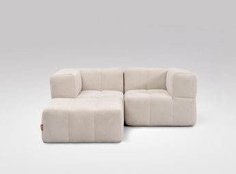 EEAZI modulares Sofa - 2 Eckelementelem, 1 Hocker - beige