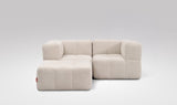 EEAZI modulares Sofa - 2 Eckelementelem, 1 Hocker - beige