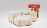 EEAZI modulares Sofa 2 Eckelementelem, 1 Hocker in Kombination, in Beige