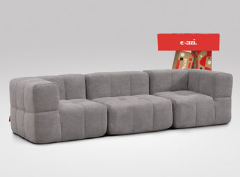 EEAZI modulares Sofa 2 Eckelementelem, 1 Mittelelement in Kombination, in grauer Farbe