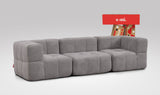 EEAZI modulares Sofa 2 Eckelementelem, 1 Mittelelement in Kombination, in grauer Farbe