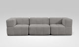 EEAZI modulares Sofa - 2 Eckelementelem, 1 Mittelelement - grau