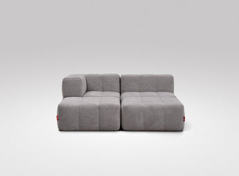 EEAZI modulares Sofa - 1 Eckelement, 2 Mittelelemente, 1 Hocker - grau
