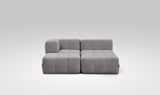EEAZI modulares Sofa - 1 Eckelement, 2 Mittelelemente, 1 Hocker - grau