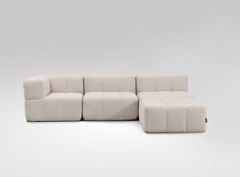 EEAZI modulares Sofa - 1 Eckelement, 2 Mittelelemente, 1 Hocker - beige