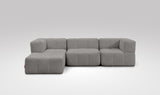 EEAZI modulares Sofa - 2 Eckelementelem, 1 Mittelelement, 1 Hocker - grau