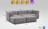 5-teiliges EEAZI Sofa – 2 Eckelement, 1 Mittelelement, 2 Hocker, in grauer Farbe, Version 2